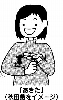 イラスト：秋田の手話をする様子
