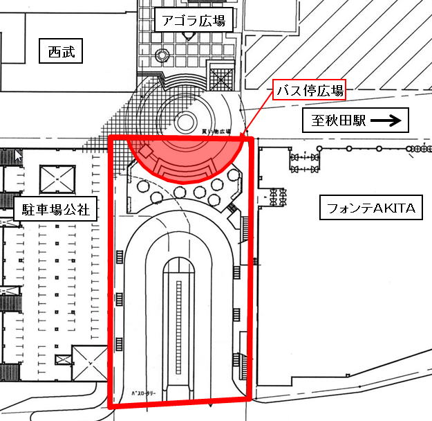 イラスト：バス停広場の位置