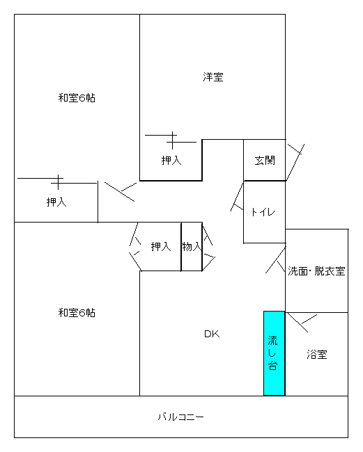 イラスト：茨島Bタイプの間取り図