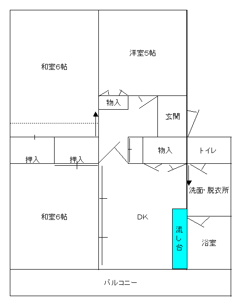 イラスト：広面Bタイプの間取り図