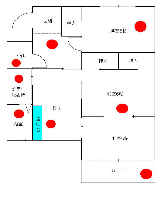 イラスト：四ツ谷Bタイプの間取り図