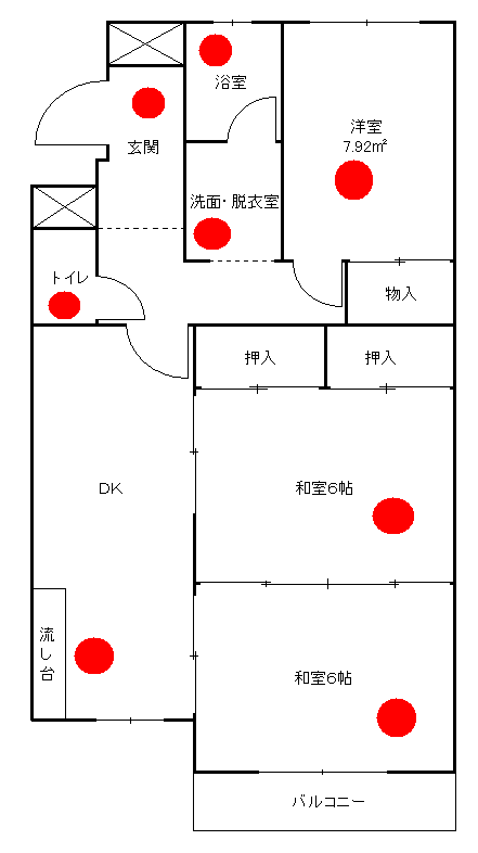 イラスト：川尻Aタイプの間取り図