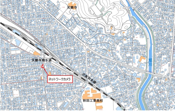 天徳寺地下道ライブカメラ配置図