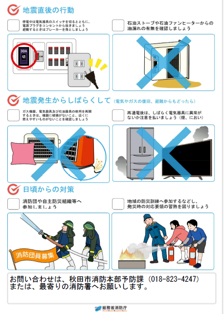 地震火災を防ぐポイント